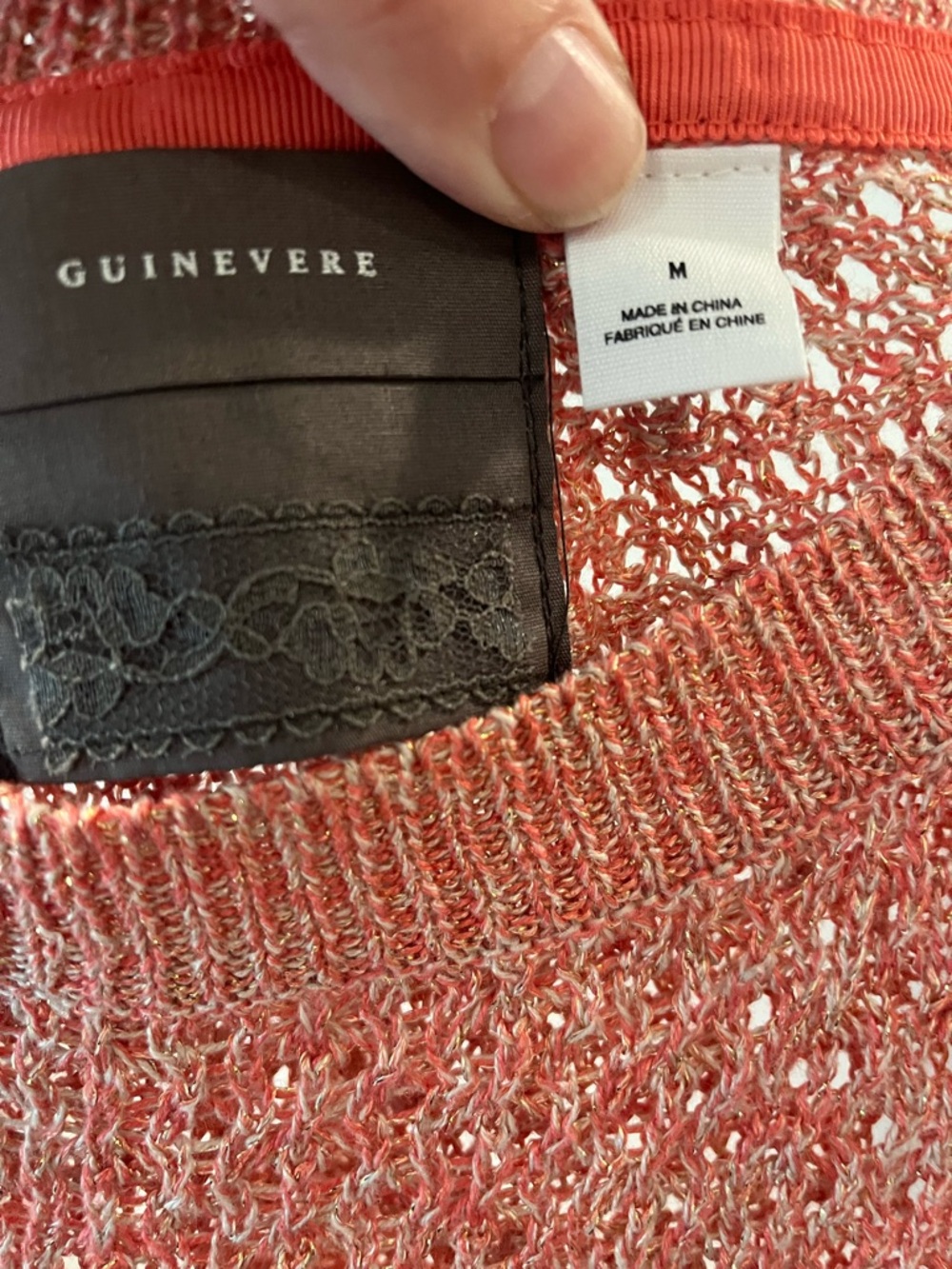 ANTHROPOLOGIE GUINEVERE Women’s Lightweight Crewneck Sweater in Peach - Picture 3 of 5